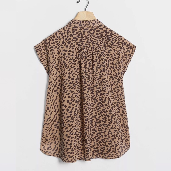 Anthropologie Sundry Leopard Henley Top - Picture 2 of 4